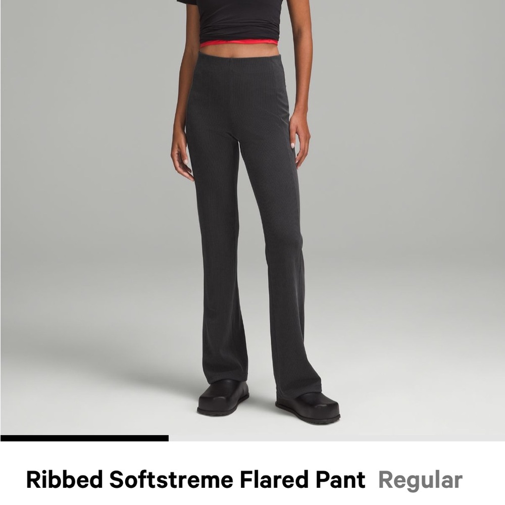 Lululemon ribbed softstreme groove pant regular black Size 4